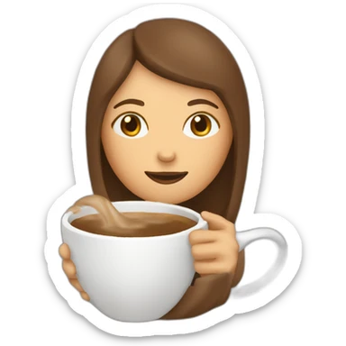 woman swimming in a cup full of coffee sticker