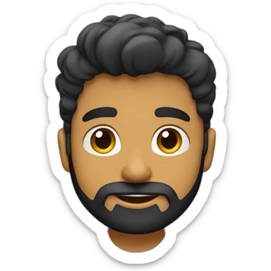 Joven con barba corta diciendo hola sticker