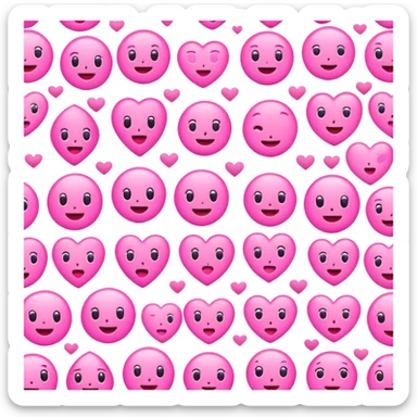 pink cutesy emojis sticker
