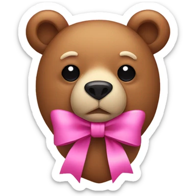 Bear with bow in pink  sticker