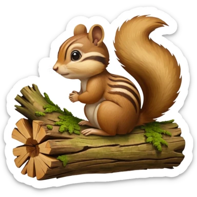  chipmunk praying to a log sticker