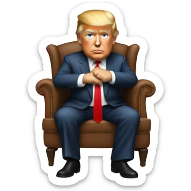 Trump slouching with horrible posture in a chair  sticker