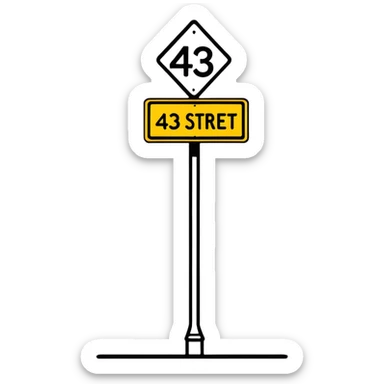 43rd street sticker