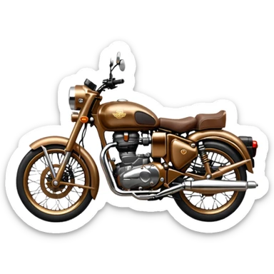 Royal Enfield classic medallion bronze emoji sticker