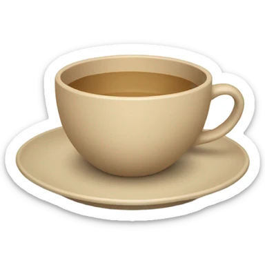 Beige cup and plate  sticker
