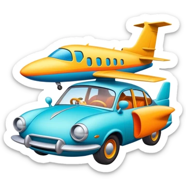 Jetson plane to Flinstones car sticker