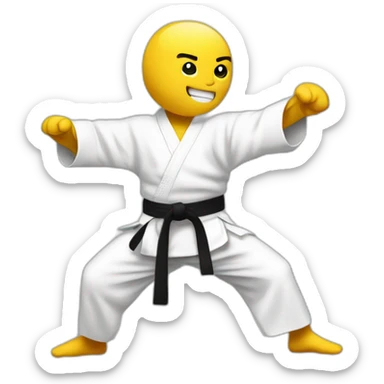Karateka dando una patada  sticker