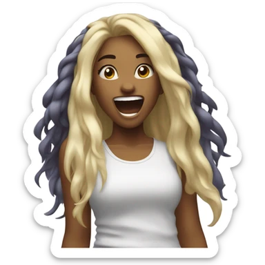 Girl headbanging and dancing sticker