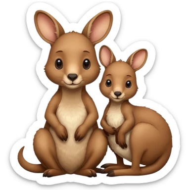Maman et bébé kangourou sticker