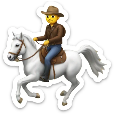 a cat riding a horse sticker