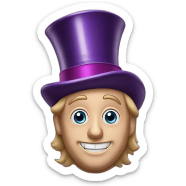 willy wonka with tophat sticker