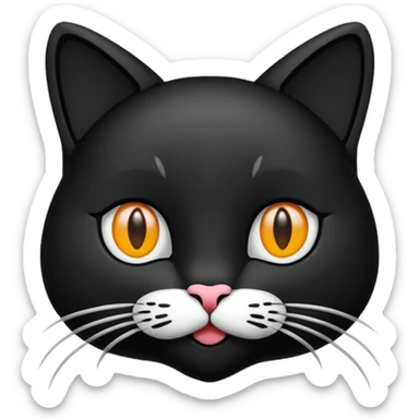 een zwarte kat met een hartje sticker