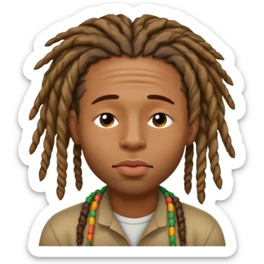 Black man with dreads and a clean shave puckering his lips and closing his eyes making this face😌 sticker