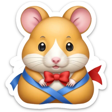 ribbon hamster sticker