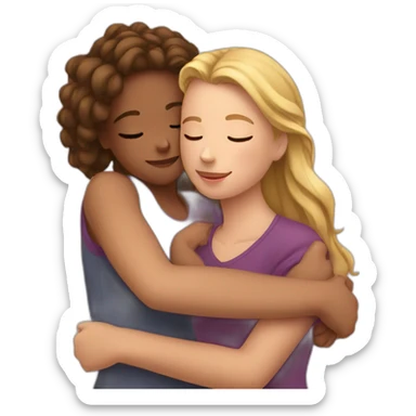 Girl bestfriends hugging  sticker