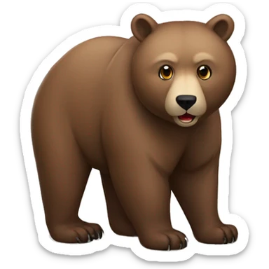 brown bear with a puma  sticker