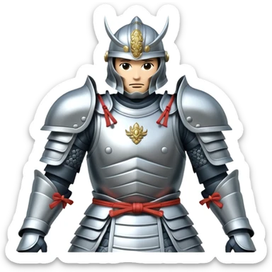 silver samurai armour sticker