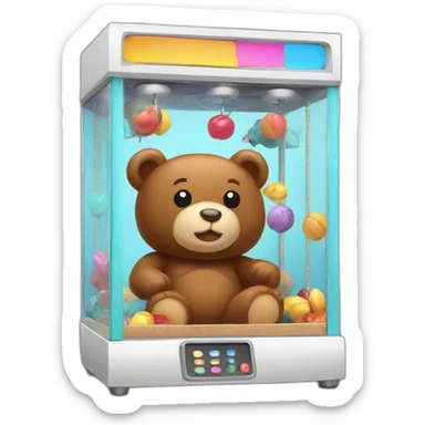 brown claw machine bears sticker