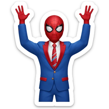 Spider-Man with hands in the air sticker