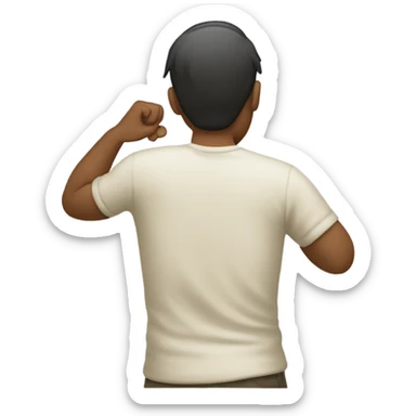 someone rubbing their back sticker