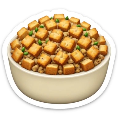 a bowl of stuffing, simple, clear sticker