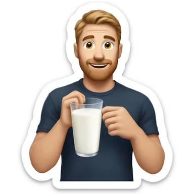 My husband drinking milk sticker