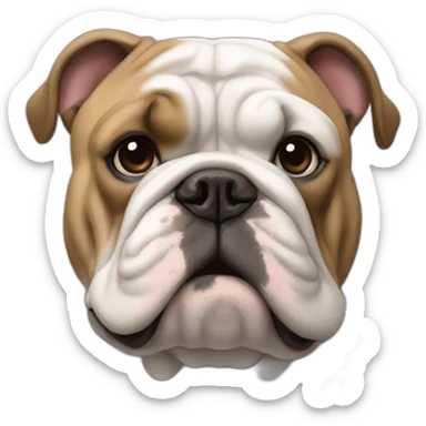 Whyte colored France-BullDog sticker