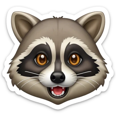 Raccoon barfing sticker