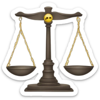 Justice scale with location pin sticker