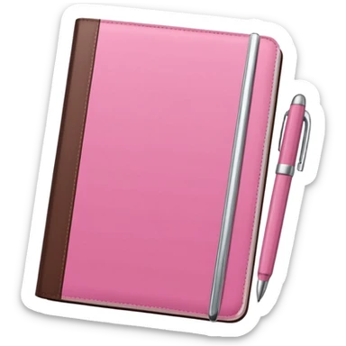pink and brown striped diaries and pen sticker