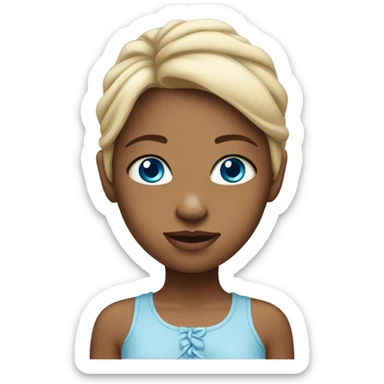 blue eyed girl without jewelry sticker