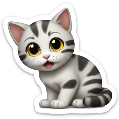 Baby cat begging sticker