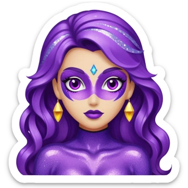glitter purple siren sticker