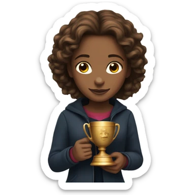 Hermione holds the winner's cup in her hand sticker