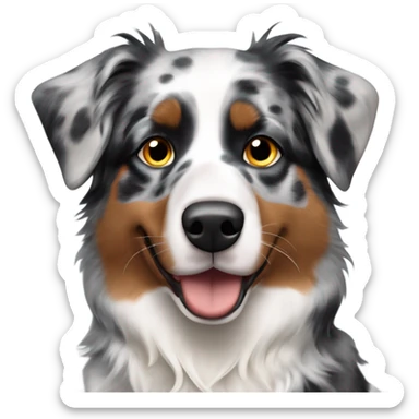 Blue Merle Australian shepherd that’s mostly black and brown sticker