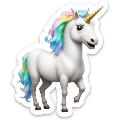 A unicorn farting sticker