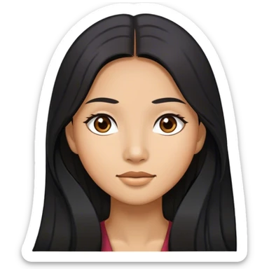 Guy with long black hair with brown hair Filipina sticker