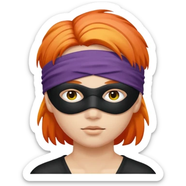 Blindfold person with different colors of hair. No trusting games with people blindfolded behind steering wheel sticker