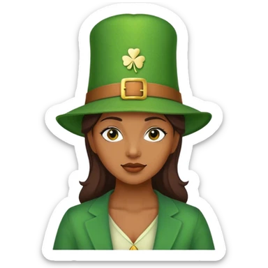 Brown woman st Patrick’s day sticker