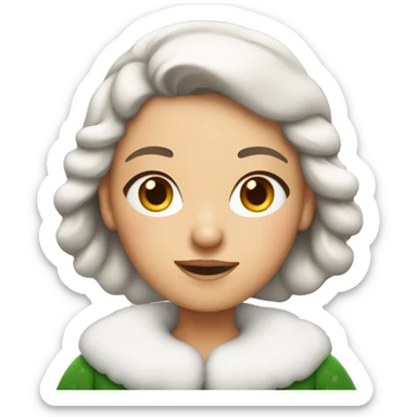 Caucasian Girl dressed like Kris Kringle sticker