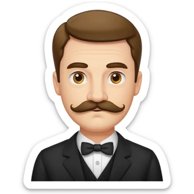 un uomo baffuto spocchioso sticker