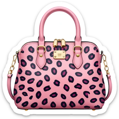 Pink leopard bag sticker