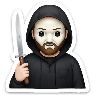 ghostface with black shirt and knife sticker