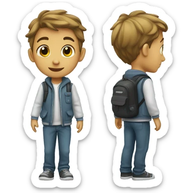 boy going home sticker