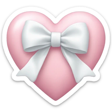 Pastel pink heart with white bow sticker