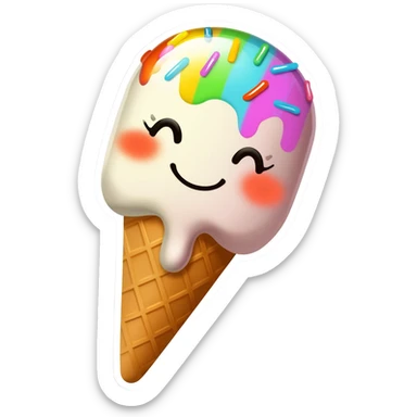 A sticker of Yummy Ice Cream Scoop sticker