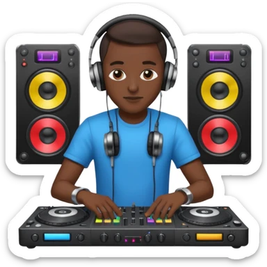 dj with setup sticker