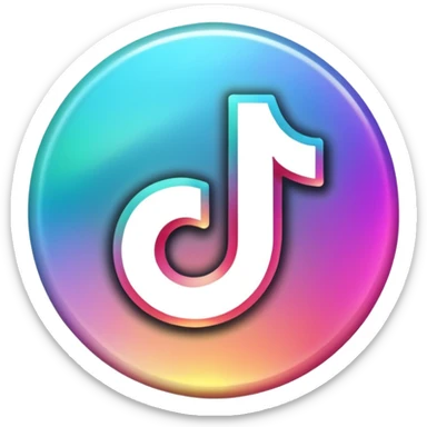 tiktok logo thats glowing transparent background but make it shiny glow sticker