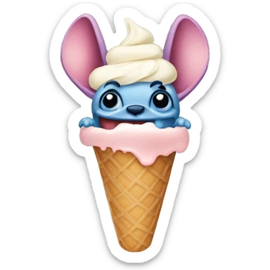 Stich eathing ice cream sticker