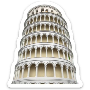 A colorful flashcard about the Leaning Tower of Pisa sticker